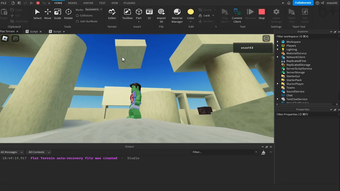 создание игры в Roblox Studio