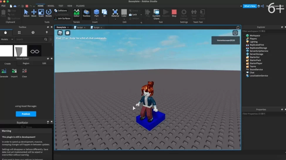 Создание игр в Roblox для детей