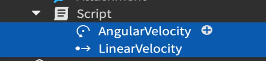 Объекты AngularVelocity и LinearVelocity внутри скрипта