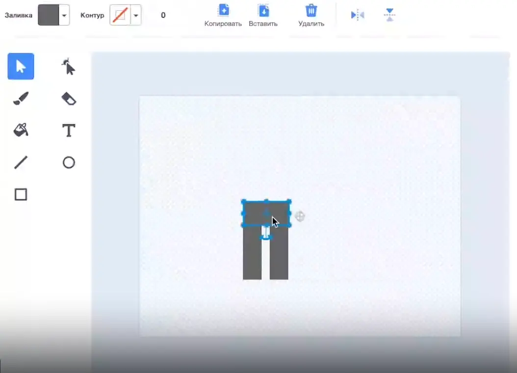 Серые брюки охранника в редакторе Scratch